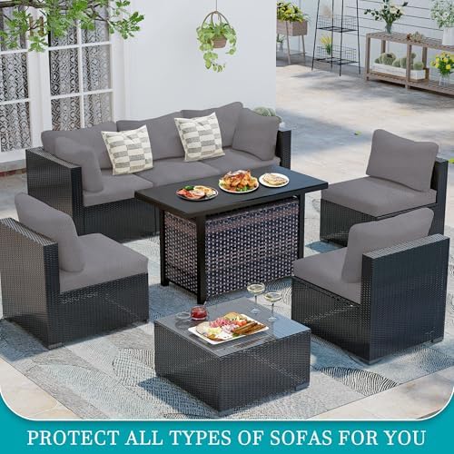 12 Pcs Outdoor Cushion Covers, Patio Sofa Cushion Covers Replacement - Image 5