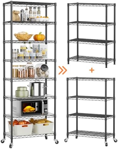 Golpart Shelves Storage Shelf Wire Closet Bathroom Organizers Metal Pantry - Image 6