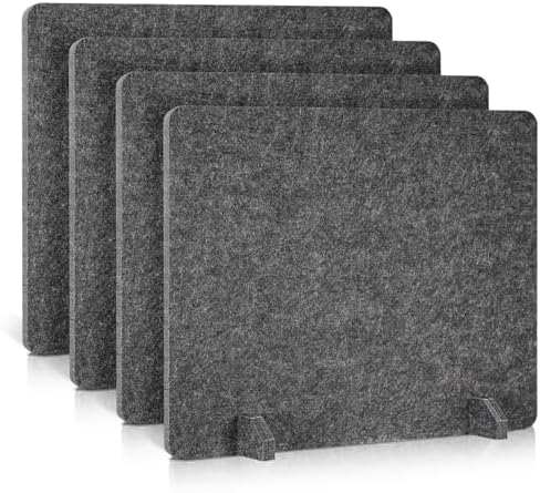 4 Pack Acoustic Desk Dividers Desk Partition (Dark Gray) by AMUSIGHT