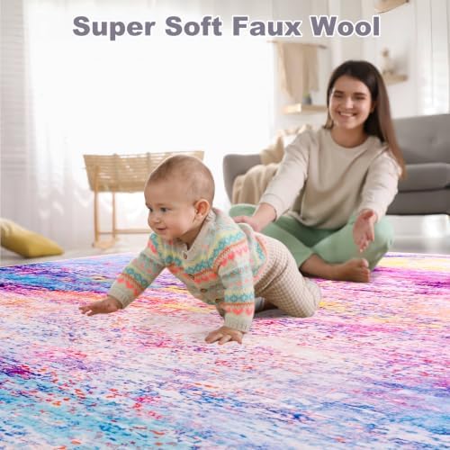 Modern Abstract 3x5 Rug, Non Slip Entryway Rug, Soft Machine Washable Rugs - Image 6