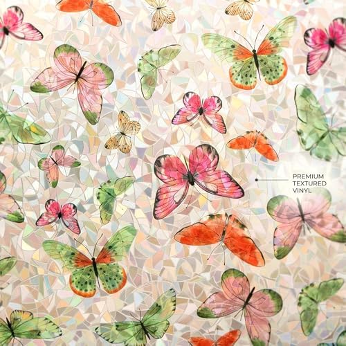 Butterfly 3D Prism Stained Glass Window Film Privacy Anti UV 35x78.7in - Image 3