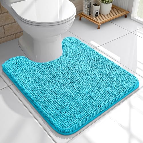 OLANLY Toilet Rugs U-Shaped 20x20, Soft Absorbent Chenille Contour Rugs by OLANLY