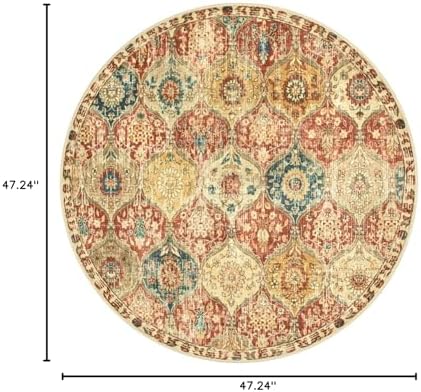 Lahome Moroccan Washable Round Rugs, Non-Slip Soft Round Rug 4ft Ultra-Thin - Image 2