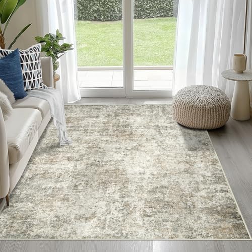4x6 Area Rugs for Living Room Washable Bedroom Dining Room Beige Brown by Aelenmu
