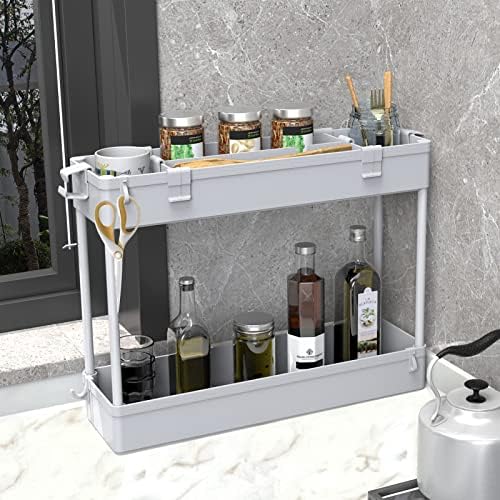 SPACELEAD Slim Storage Cart 3 Tier,Bathroom Organizer Rolling Utility,Mobile Shelving Unit Slide Out for Office, Kitchen, Laundry Room & Narrow Places,Gray - Image 6