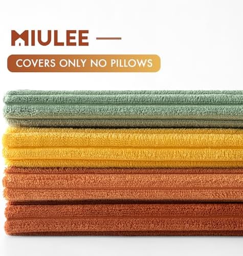 MIULEE Fall Decorative Throw Pillow Covers Yellow Rust Green 16x16 - Image 6