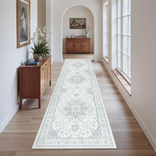 Madane Washable Hallway Runner Rug 2x8 Kitchen Runners Non-Slip, Sky Blue - Image 4
