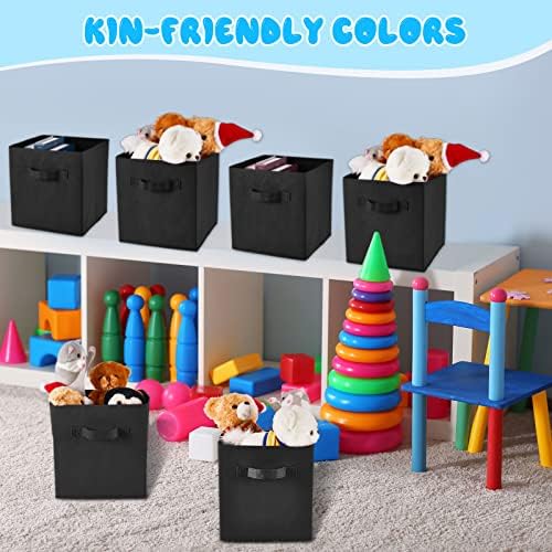 Yinder 4 Pcs Cube Storage Bin, Black 14''x10''x8'' Storage Cubes - Image 5