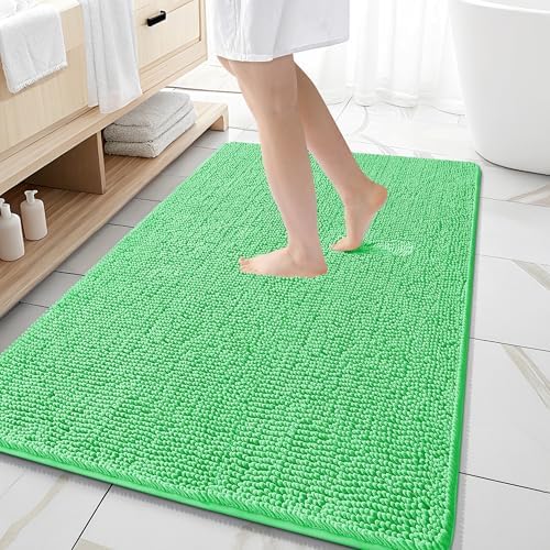 OLANLY Large Bathroom Rugs 59x35, Extra Soft Absorbent Chenille Bath Rugs by OLANLY