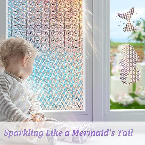 Windimiley Stained Glass Window Privacy Film, Rainbow Clings, 11.8" x 78.7" - Image 4