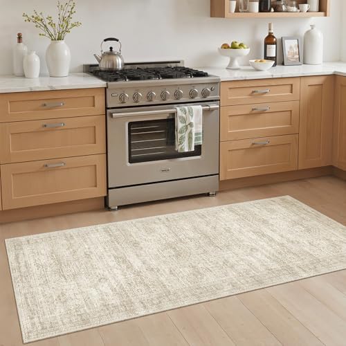 Soalmost Runner Rug 2x5 Washable Non-Slip Kitchen Entry Runners Beige - Image 3