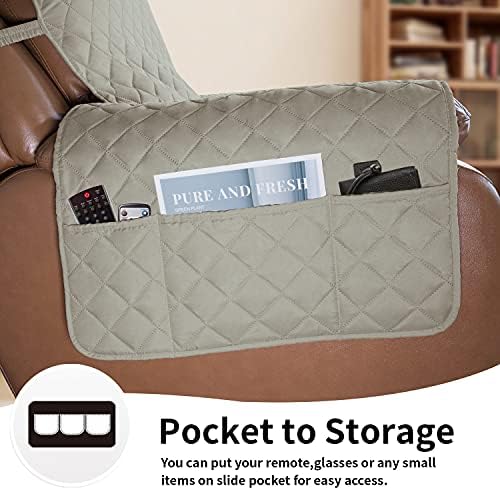 Easy-Going Oversized Recliner Chair Slipcover Reversible Sofa Cover Water Resistant Couch Cover Furniture Protector with Elastic Straps for Pets Dog (Oversized Recliner, Beige/Beige) - Image 3