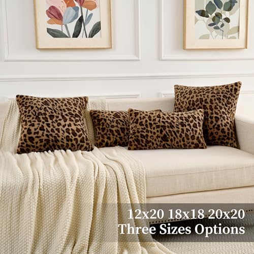 GALMAXS7 Cheetah Pillow Covers Leopard Throw Pillow Covers Set of 2, 20x20 - Image 6