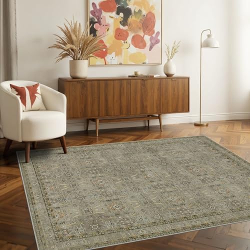 Rugxara 3x5 Rug for Entryway Bedroom Washable Area Rugs Carpet, Olive Green - Image 3