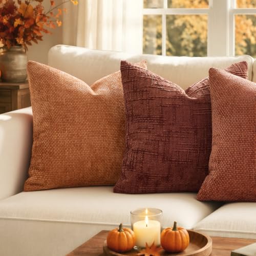 MIULEE Fall Decorative Orange Couch Throw Pillow Covers 20x20 Inch 2 Pack - Image 2