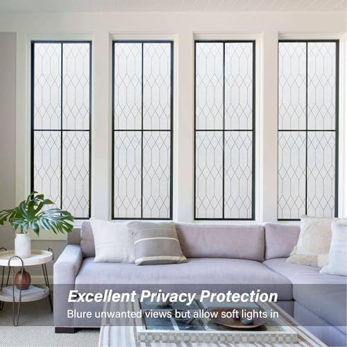 Kromapolis Frosted Privacy Film Static Cling Non-Adhesive 35.4 x 157.4 inch - Image 2