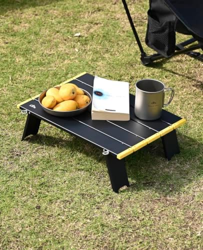iClimb Ultralight Compact Mini Beach Picnic Folding Alu. Table with Carry Bag, Two Size (Black - S) - Image 2