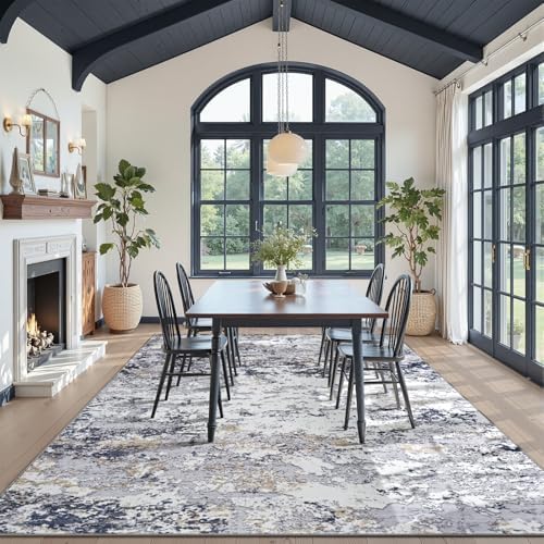 Toneed Washable 8x10 Area Rug with Non-Slip Backing for Living Room - Image 3
