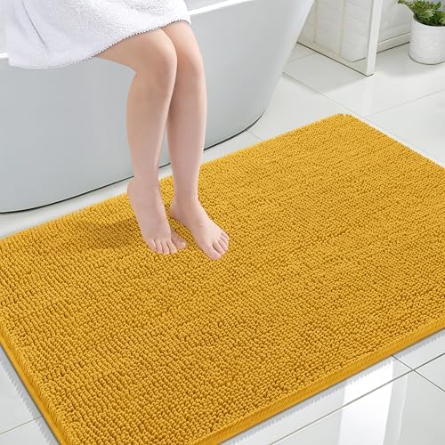 OLANLY Large Bathroom Rugs 47x32, Extra Soft Absorbent Chenille Bath Rugs by OLANLY