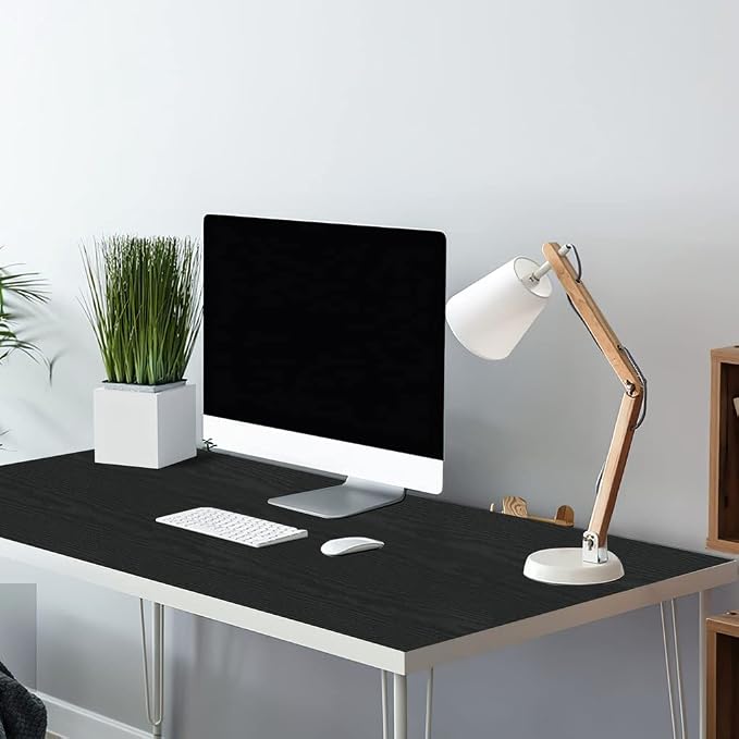 Arthome Peel and Stick Wallpaper - Black Wood Contact - Black Wallpaper - Self-Adhesive & Removable Wall Paper for Countertop Furniture Kitchen, Countertop Contact Paper, Easy to Clean, (17"x393") - Image 2