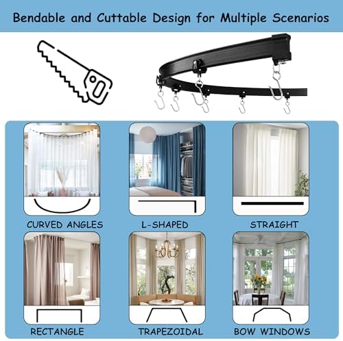 Room Divider Curtains with Ceiling Track, 95% Blackout Heavy Track Ceiling Curtains Noise Reduction Privacy Curtain Track System Kits, 15 ft Wide x 7 ft Tall, Dark Grey, 1 Panel - Image 6