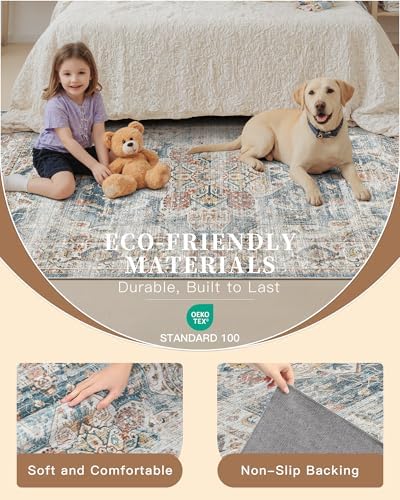 Madane Hallway Runner Rug 2x8 Washable Kitchen Rugs Non-Slip, Navy - Image 5