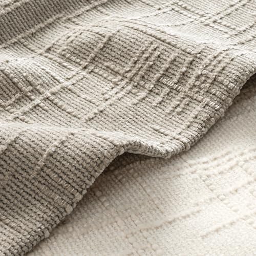 MIULEE Chenille Textured Throw Pillow Covers Light Brown 20x20 Set of 2 - Image 2