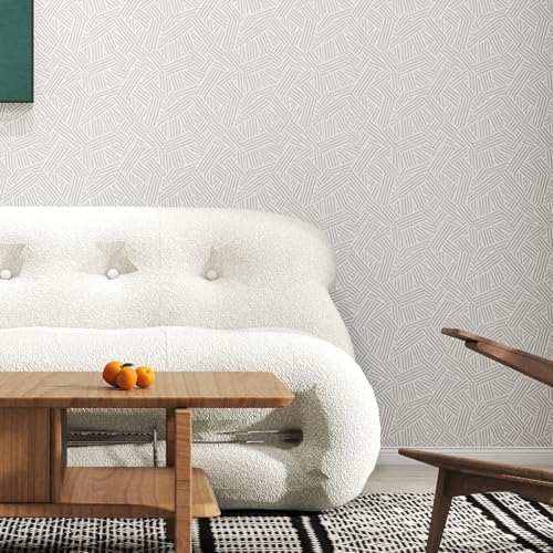 Timeet Modern Geometric Peel and Stick Wallpaper 17.3" x 78.7" Gray Stripe Textured Wallpaper Self Adhesive Wall Paper Removable Minimalist Decor for Bathroom Kitchen Bedroom - Image 4