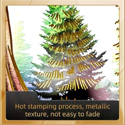 Golden Fall Tree Wall Stickers - Lush Gradient Tree Birds Falling Leaves Peel & Stick Removable Waterproof Wall Decals for Living Room Bedroom,88 cm x 106 cm - Image 7
