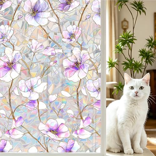 Window Privacy Film Frosted Glass Window Sticker Window Film Static Glass Cling Tint Non-Adhesive for Home Door Decorative Frosting Cover 17.5 X 78.7 inch by BVBOX