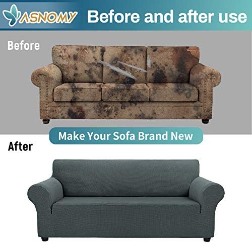 Asnomy Stretch Oversized Couch Covers for Sofa Slipcover,Gray - Image 6