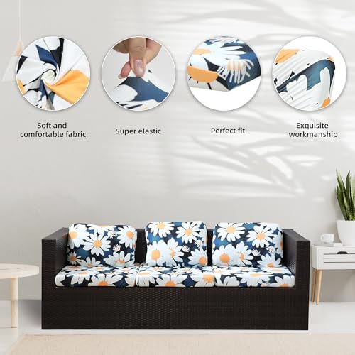 8 Pcs Outdoor Cushion Covers, Patio Sofa Cushion Covers Replacement - Image 4