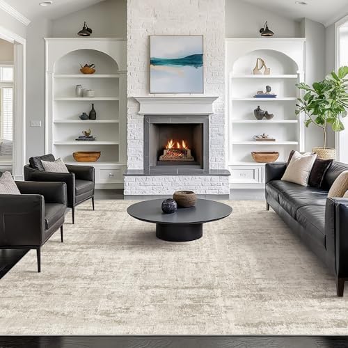 Valenrug 7x9 Area Rug, Abstract Washable Area Rugs for Living Room, Beige - Image 4