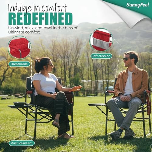 SUNNYFEEL Oversized Directors Camping Chair for Adults with Side Table - Image 5