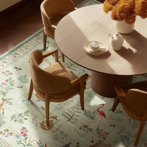 10x14 Area Rugs for Living Room: Washable Rug Stain Resistant Non Slip Low Pile Faux Wool Ultra Soft Lightweight Large Rugs for Bedroom Dining Room Under Table Rug Nursery Farmhouse Home Office - Image 5
