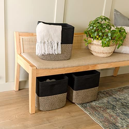 NaturalCozy Storage Cubes 11 Inch Cotton Rope Woven Baskets for Organizing, 3-Pack | Cube Storage Bin | Square Storage Baskets for Shelves Organizer, Classroom, Kids Toy Bins, Closet, Baby Nursery - Image 5