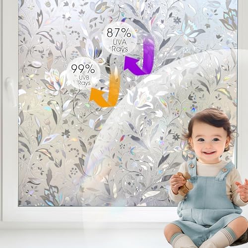 HIDBEA Window Privacy Film, 3D Stained Glass Static Cling 23.6 in x 78.7 in - Image 2