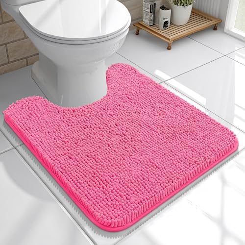 OLANLY Toilet Rugs U-Shaped 20x20, Soft Absorbent Chenille Contour Rugs by OLANLY