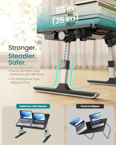SONGMICS Bed Laptop Desk, Foldable, Adjustable Height, 15.7 x 22 Inches - Image 3