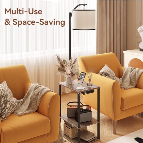 SUNMORY Floor Lamp with Table Shelves, End Side Table for Living Room - Image 7