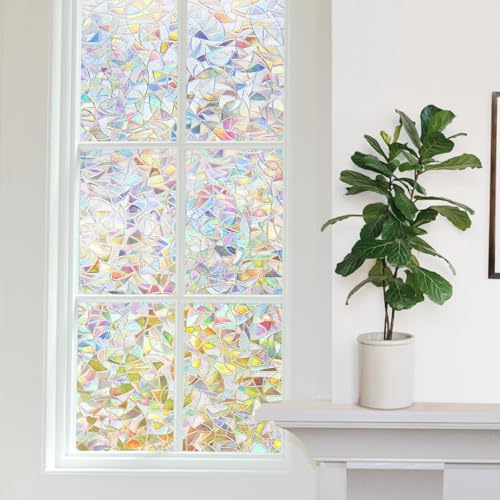 Finnez Window Privacy Film, Stained Glass Rainbow, 17.5" x 157.4" - Image 3