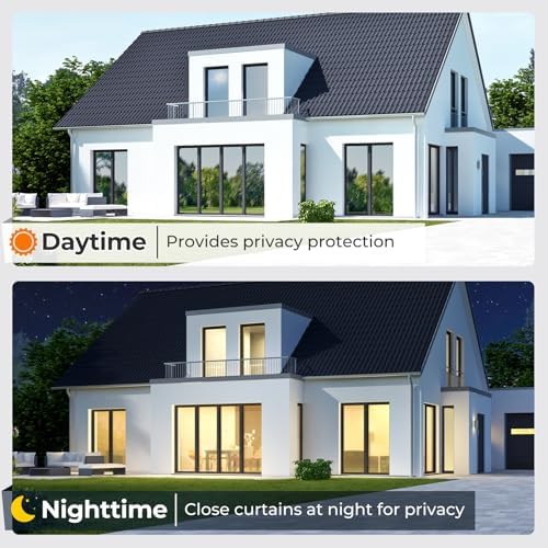 DOWELL Window Tint for Home, One Way Window Privacy Film, Black Silver - Image 2