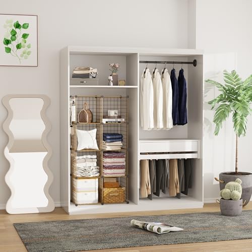 C&AHOME Wire Cube Storage, 8 - Cube Organizer Metal C Grids Units, Brown - Image 5