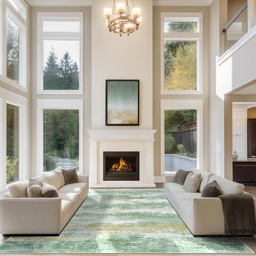 Aelenmu 10x14 Area Rugs for Living Room Washable Dining Room Green by Aelenmu