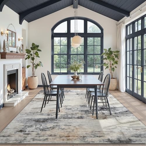 Toneed Washable 9x12 Area Rug with Non-Slip Backing for Living Room - Image 3