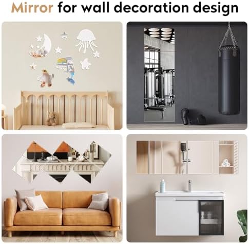 8"x6" Self Adhesive Acrylic Mirror Tiles 10 Pcs Flexible Non Glass Sheets - Image 5