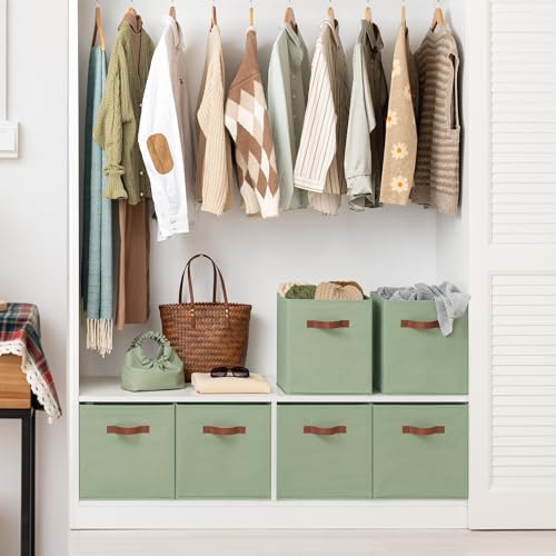 GRANNY SAYS 13 Inch Storage Cube Organizers, Sage Green, 6-Pack - Image 4
