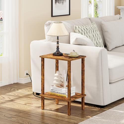 TUTOTAK End Table with Charging Station, Side Table Set of 2, Nightstand - Image 2