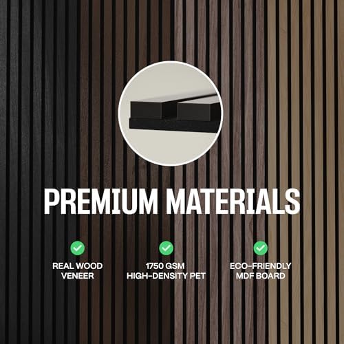 2-Pack Wood Panels for Wall - Acoustic Wood Slat Wall Panels, Soundproof Wooden Paneling for Interior Decor - Image 6