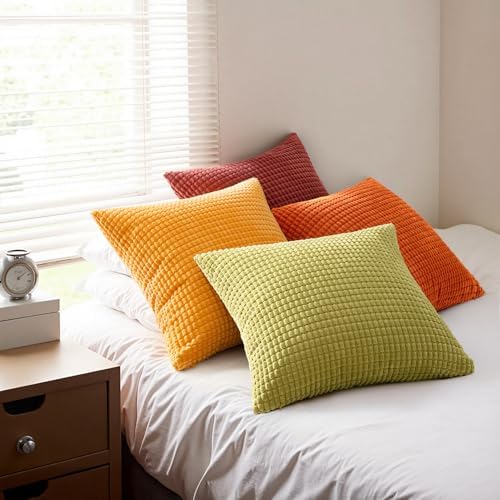 MIULEE Fall Decorative Pillow Covers 20x20 Inch Set of 4 Yellow Orange - Image 6
